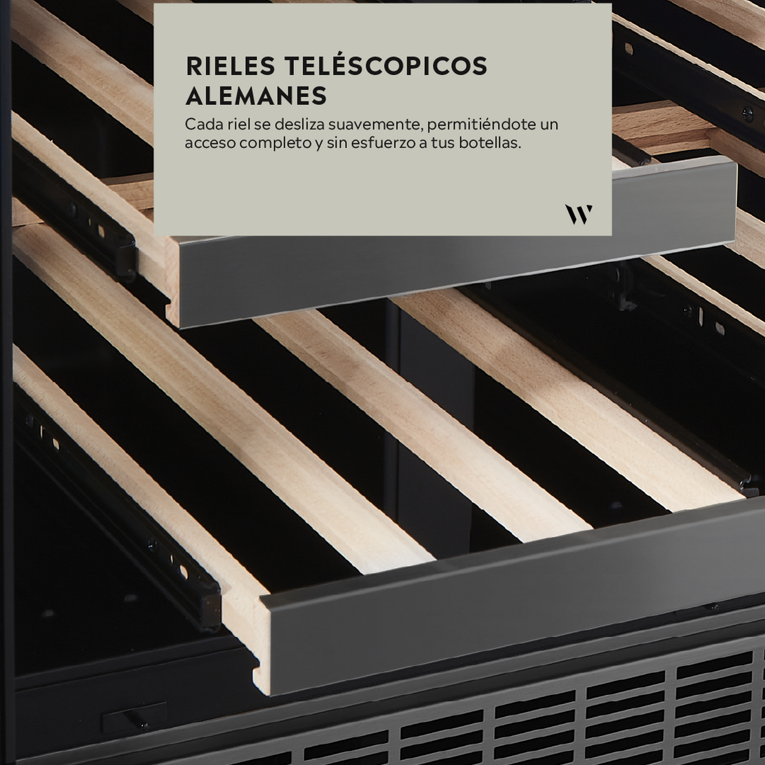 CAVA WIFI LUXURY EDITION ACERO INOXIDABLE NEGRO PARA 42 BOTELLAS  - DOBLE TEMPERATURA