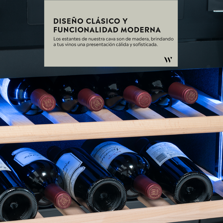 CAVA GLASS DOOR EDITION PARA 17 BOTELLAS - INVERTER ~ EASY OPEN SYSTEM ~ BUILT IN ~ SIMPLE TEMPERATURA