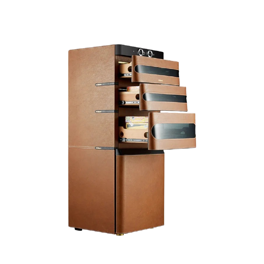 Humidor de Lujo para 1200 Cigarros de Cuero Elegante