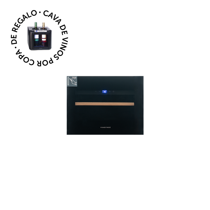 CAVA GLASS DOOR EDITION PARA 17 BOTELLAS - INVERTER ~ EASY OPEN SYSTEM ~ BUILT IN ~ SIMPLE TEMPERATURA