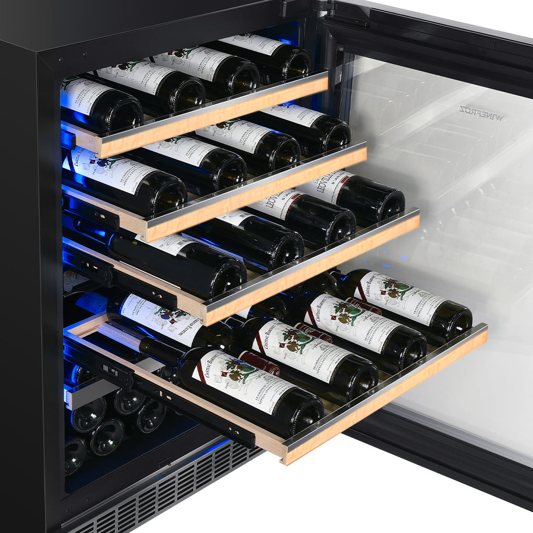 CAVA LUXURY EDITION ACERO INOXIDABLE NEGRO PARA 46 BOTELLAS - DOBLE TEMPERATURA