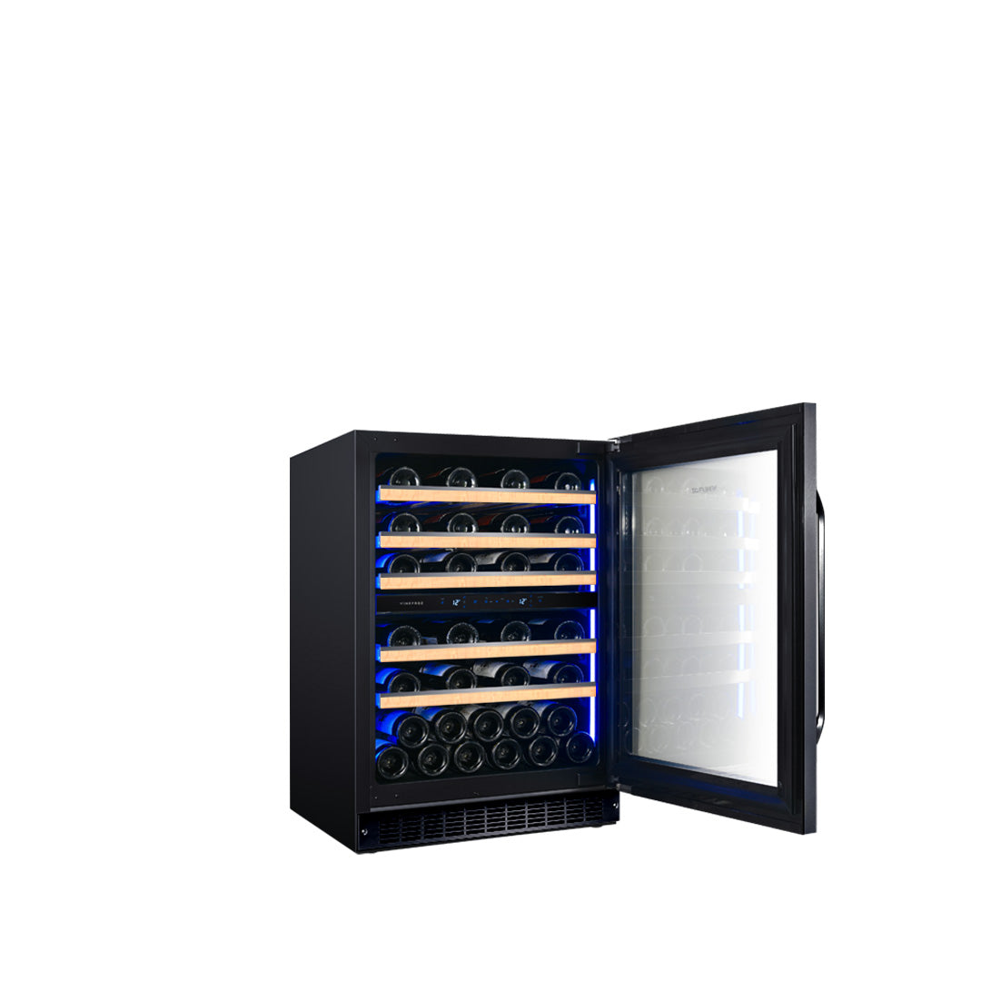 CAVA LUXURY EDITION ACERO INOXIDABLE NEGRO PARA 46 BOTELLAS - DOBLE TEMPERATURA