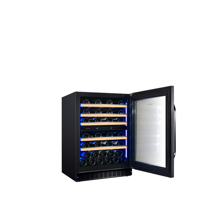 CAVA LUXURY EDITION ACERO INOXIDABLE NEGRO PARA 46 BOTELLAS - DOBLE TEMPERATURA