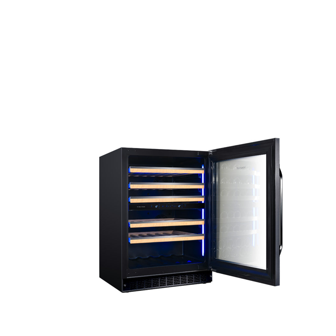 CAVA LUXURY EDITION ACERO INOXIDABLE NEGRO PARA 46 BOTELLAS - DOBLE TEMPERATURA