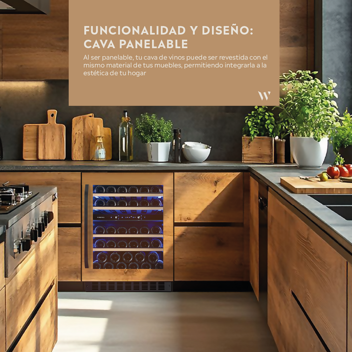 CAVA PANELABLE ~ BUILT IN EDITION ~ PARA 39 BOTELLAS ~ DOBLE TEMPERATURA