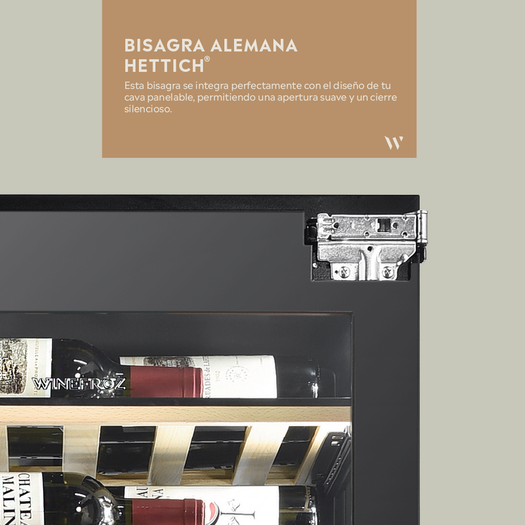 CAVA PANELABLE ~ BUILT IN EDITION ~ PARA 71 BOTELLAS ~ TRIPLE TEMPERATURA