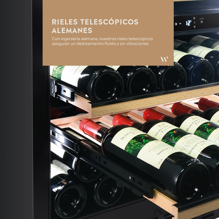 CAVA PANELABLE ~ BUILT IN EDITION ~ PARA 39 BOTELLAS ~ DOBLE TEMPERATURA