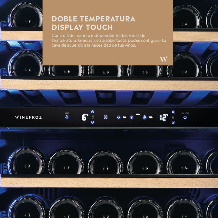 CAVA PANELABLE ~ BUILT IN EDITION ~ PARA 39 BOTELLAS ~ DOBLE TEMPERATURA