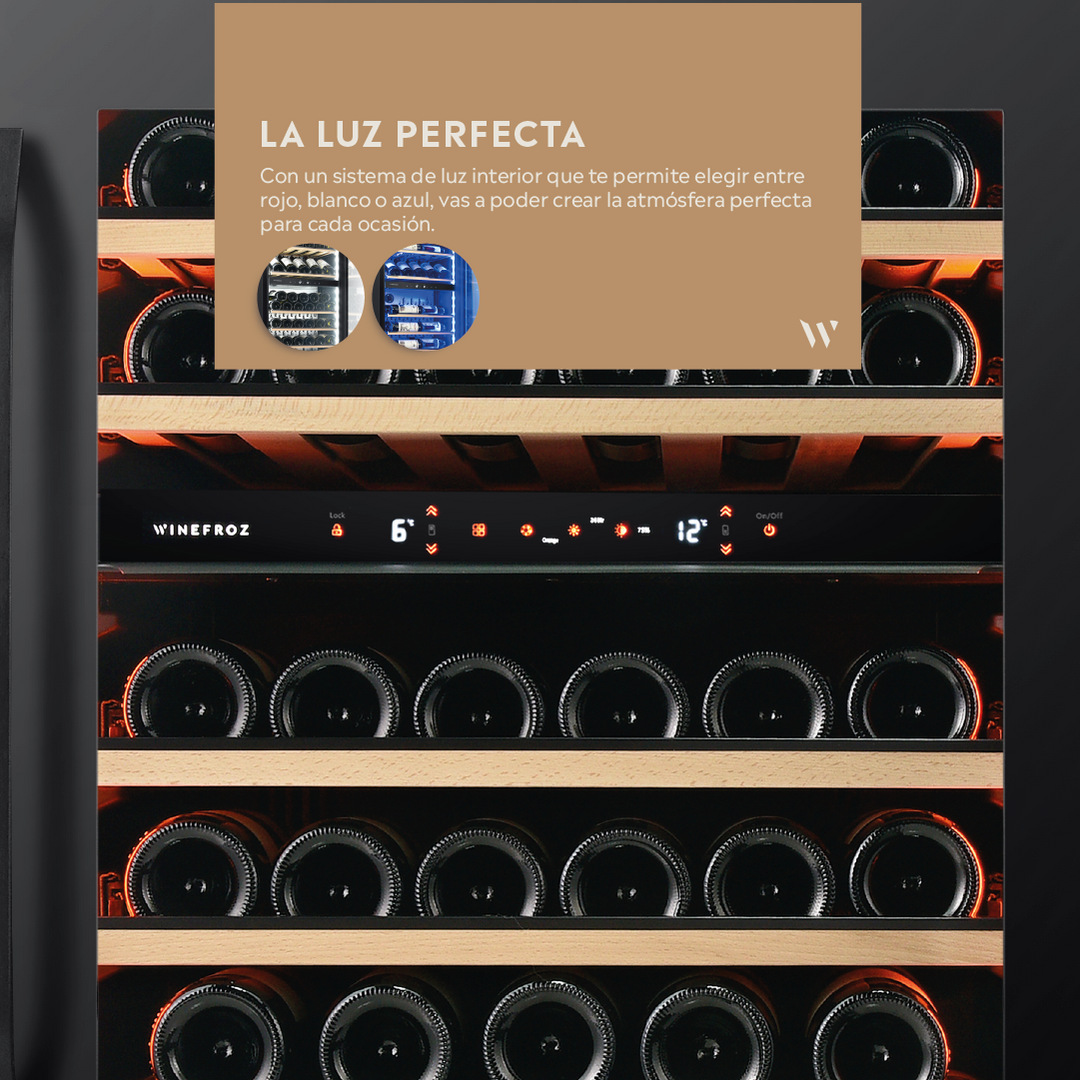 CAVA PANELABLE ~ BUILT IN EDITION ~ PARA 39 BOTELLAS ~ DOBLE TEMPERATURA