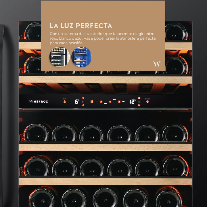 CAVA PANELABLE ~ BUILT IN EDITION ~ PARA 39 BOTELLAS ~ DOBLE TEMPERATURA