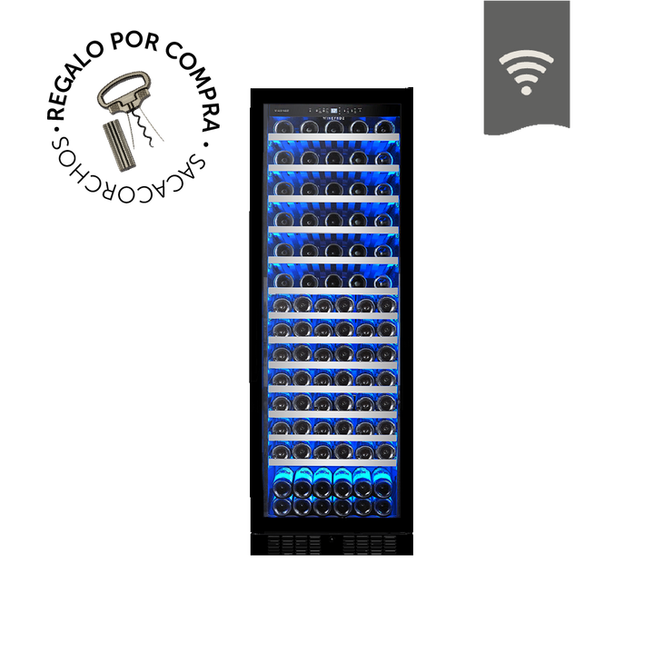 CAVA WIFI LUXURY EDITION ACERO INOXIDABLE NEGRO PARA 138 BOTELLAS - SIMPLE TEMPERATURA