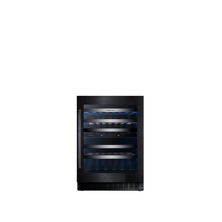 CAVA LUXURY EDITION ACERO INOXIDABLE NEGRO PARA 46 BOTELLAS - DOBLE TEMPERATURA