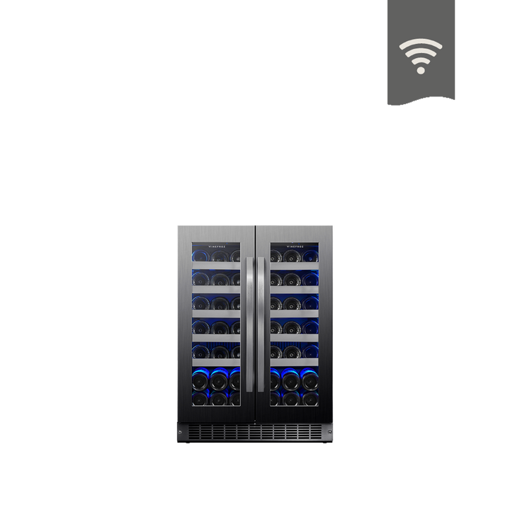 VENTA ANTICIPADA ~ CAVA WIFI LUXURY EDITION ACERO INOXIDABLE NEGRO PARA 42 BOTELLAS  - DOBLE TEMPERATURA