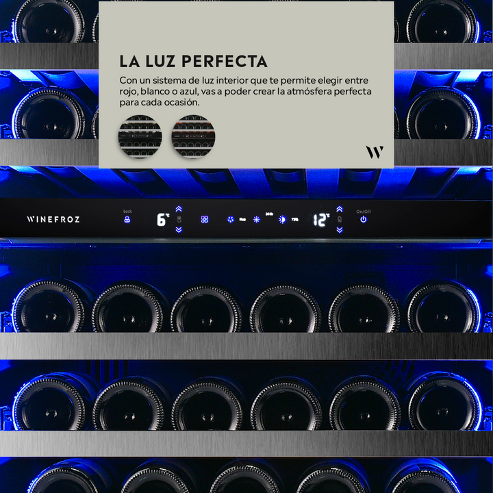 CAVA WIFI LUXURY EDITION ACERO INOXIDABLE NEGRO PARA 138 BOTELLAS - SIMPLE TEMPERATURA