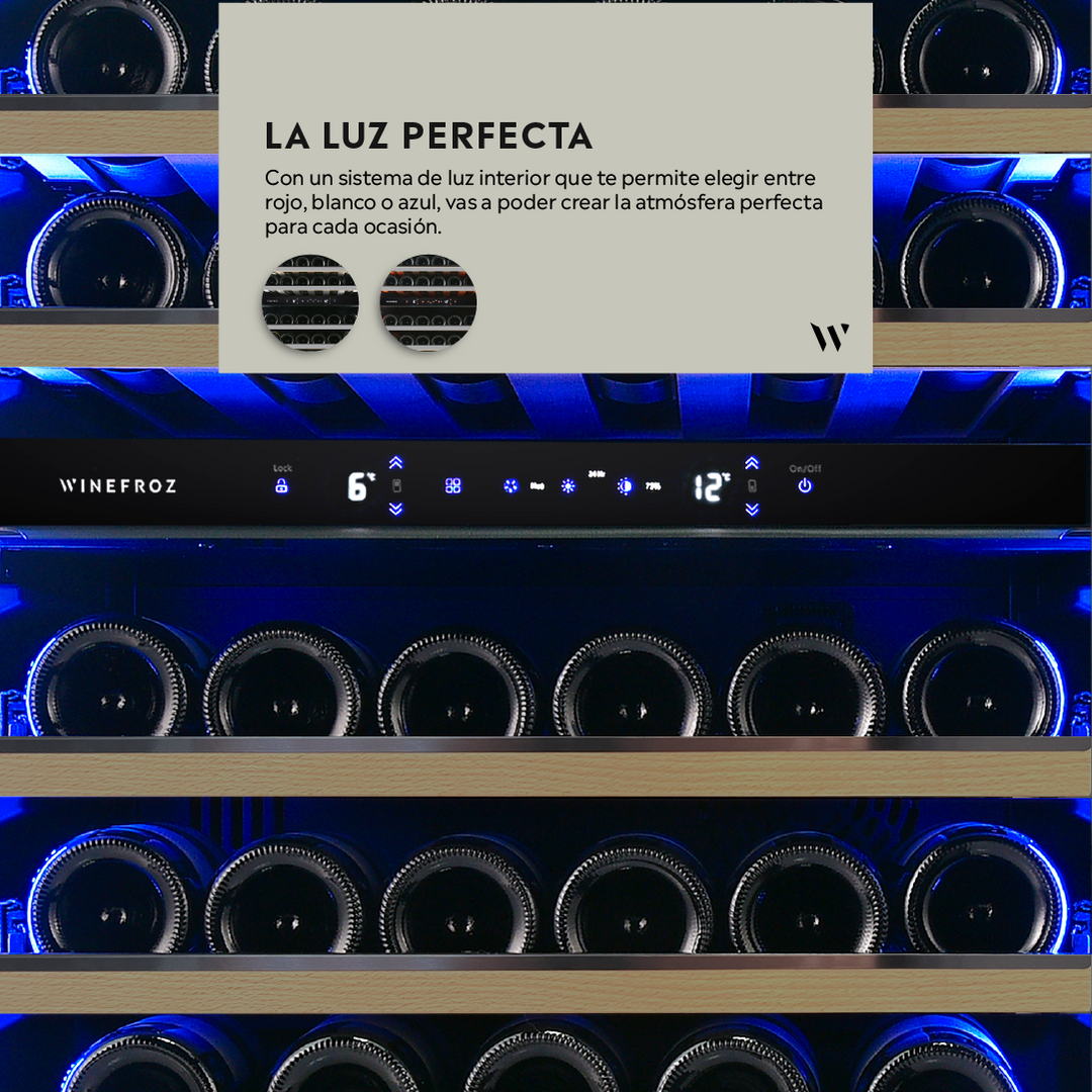 CAVA LUXURY EDITION ACERO INOXIDABLE NEGRO PARA 46 BOTELLAS - DOBLE TEMPERATURA